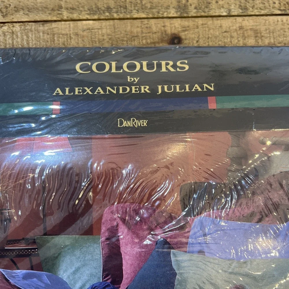 Vintage 1998 Dan River Colours By Alexander Julian Twin Sheet Set Sealed Read